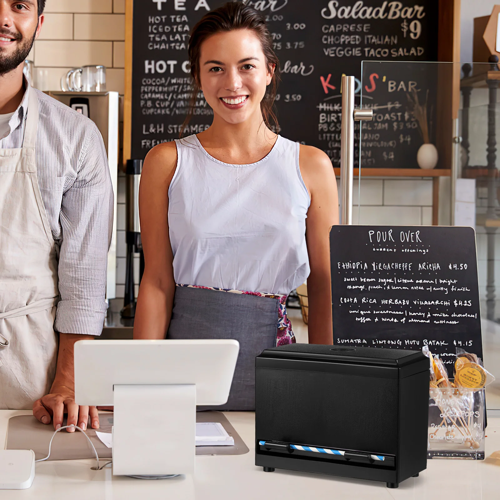 Press-Activated Straw Dispenser Box Large Capacity Drinking Straws Storage Container For Cafe Restaurant Kitchen Use
Press-Activated Straw Dispenser Box Large Capacity Drinking Straws Storage Container For Cafe Restaurant Kitchen Use