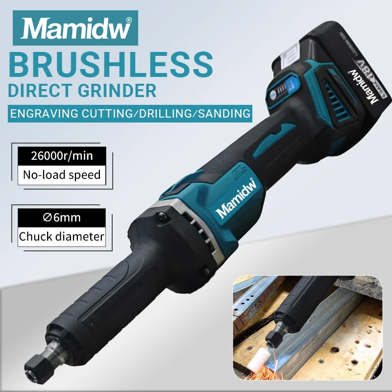 Бесщеточная аккумуляторная шлифовальная машина Mamidw, 4-скоростная угловая шлифовальная машина, полировальный роторный электрический гравировальный инструмент для Makita, аккумулятор 18 В, PIN-код 
Бесщеточная аккумуляторная шлифовальная машина Mamidw, 4-скоростная угловая шлифовальная машина, полировальный роторный электрический гравировальный инструмент для Makita, аккумулятор 18 В, PIN-код