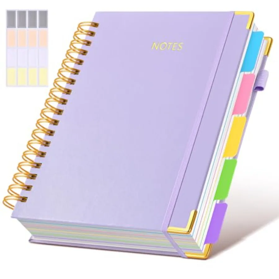 Hardcover Spiral Notebook journal with Removable Dividers Tabs, 300 Pages Leather 5 Subject Notebook College Ruled, Large B5 No
Hardcover Spiral Notebook journal with Removable Dividers Tabs, 300 Pages Leather 5 Subject Notebook College Ruled, Large B5 No