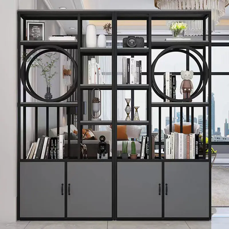 Office screen partition shelf wrought iron floor bookshelf simple foyer double-sided entrance cabinet gold display cabinet
Office screen partition shelf wrought iron floor bookshelf simple foyer double-sided entrance cabinet gold display cabinet