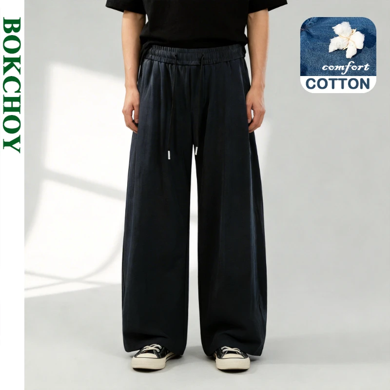 2026 Spring Summer New Thin Cooling Sensation Drawstring Cotton Straight Pants for Men Clothing Soft Comfort Trousers LX6013
2026 Spring Summer New Thin Cooling Sensation Drawstring Cotton Straight Pants for Men Clothing Soft Comfort Trousers LX6013