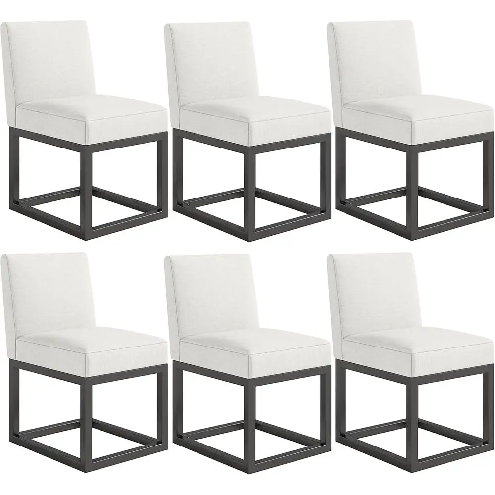 Set of 6 Linen Dining Chairs with Black Metal Legs for Dining and Kitchen Use
Set of 6 Linen Dining Chairs with Black Metal Legs for Dining and Kitchen Use