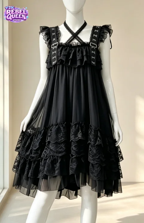 Japanese Sweet Harajuku Kawaii Dress Women Lace Irregular Loose Fit Lolita Dress Summer Fashion Casual Retro Black Chic Outfits
Japanese Sweet Harajuku Kawaii Dress Women Lace Irregular Loose Fit Lolita Dress Summer Fashion Casual Retro Black Chic Outfits