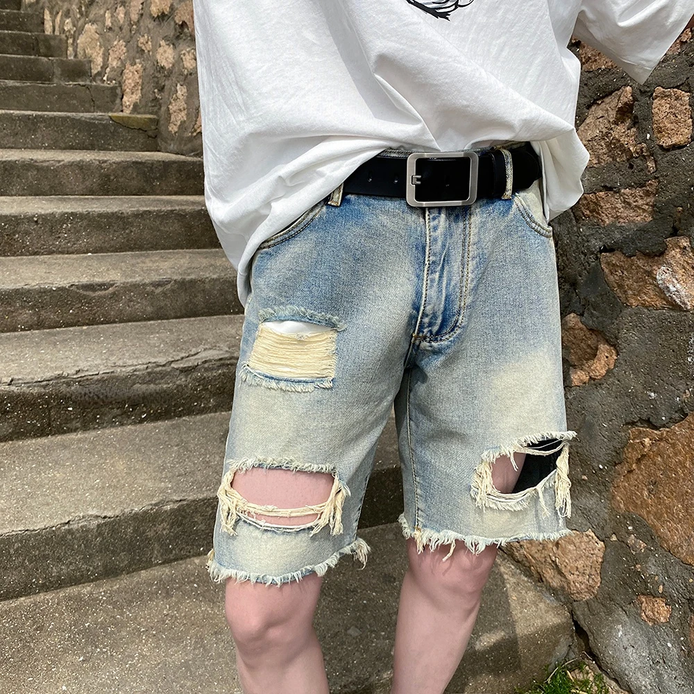 Summer Hole Shorts Jeans Men Ripped Denim Pants Fashion Black/Blue Men's Jeans Short Pants Streetwear Straight Jeans Men
Summer Hole Shorts Jeans Men Ripped Denim Pants Fashion Black/Blue Men's Jeans Short Pants Streetwear Straight Jeans Men