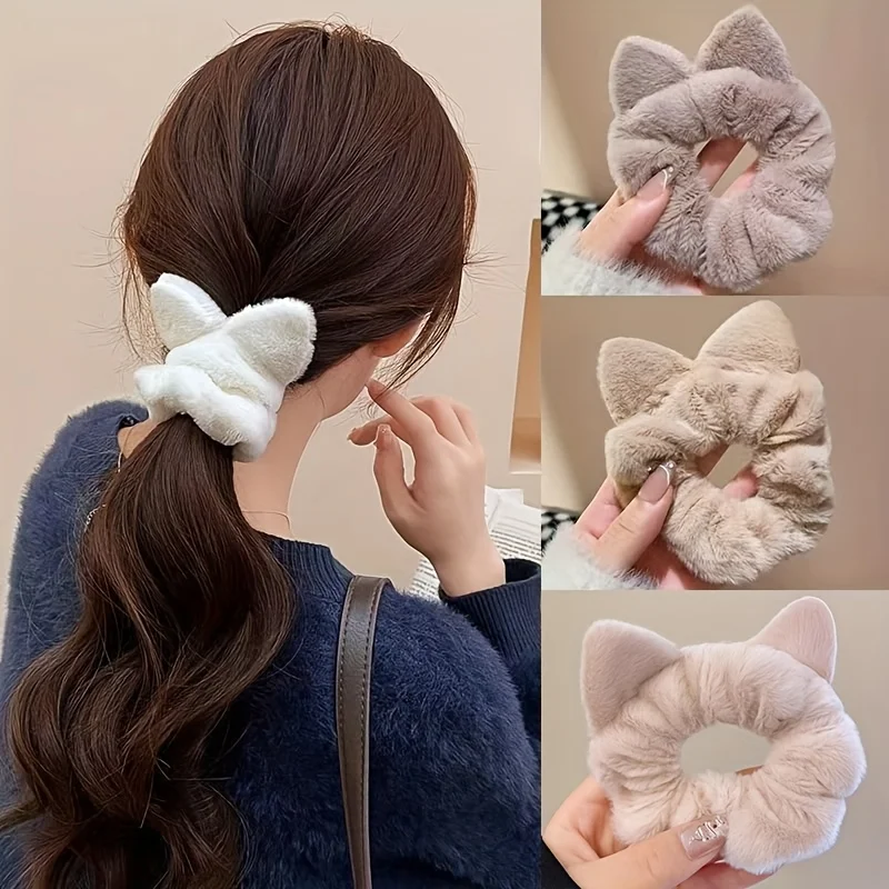 Fashionable plush cat ear hair clip - cute ponytail ball head, colorful, cute and elegant rabbit ear large intestine hair loop,
Fashionable plush cat ear hair clip - cute ponytail ball head, colorful, cute and elegant rabbit ear large intestine hair loop,