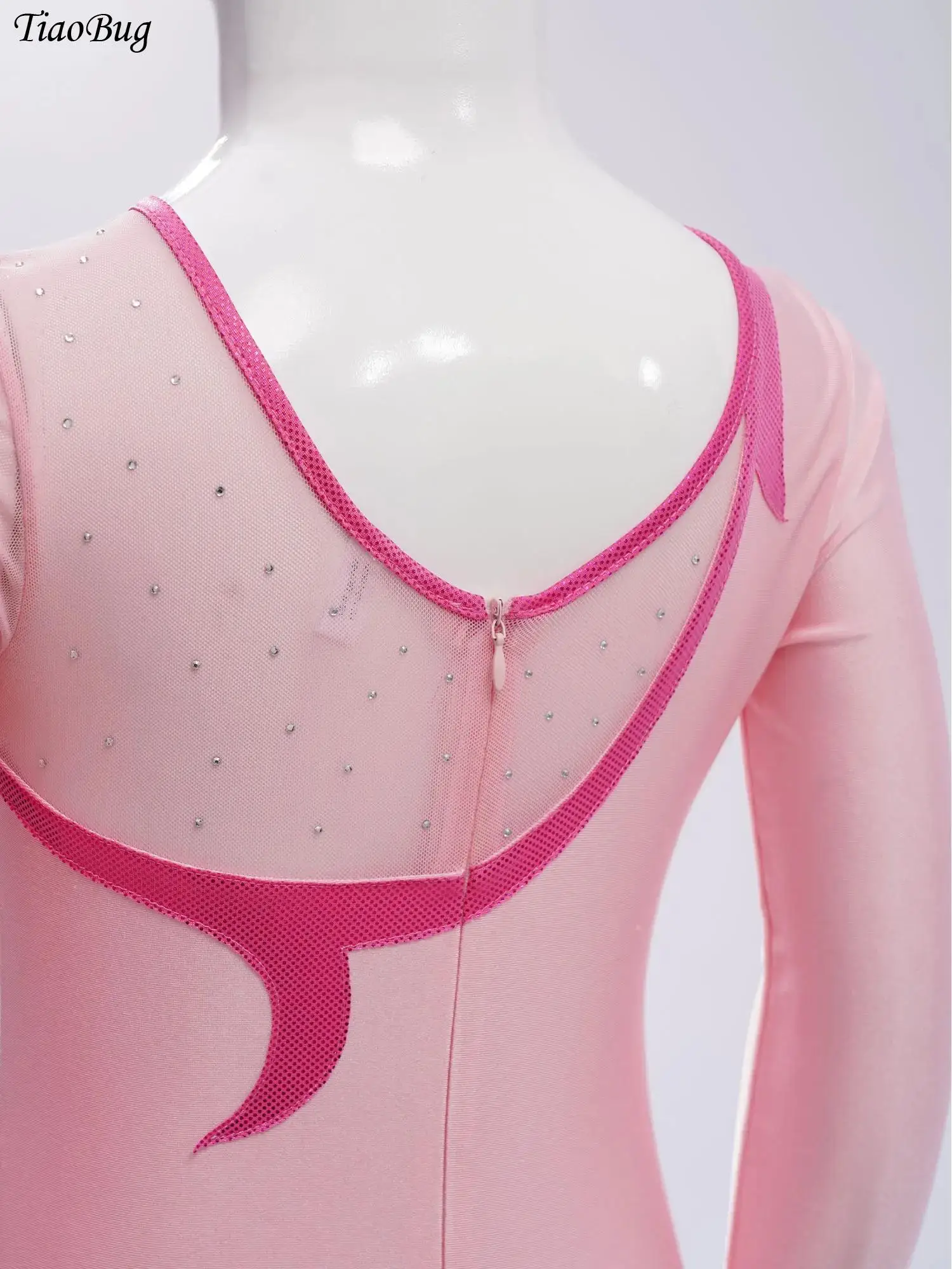 Kids Girls Rhythmic Gymnastics Jumpsuit Bodysuit Shiny Rhinestones Sheer Mesh Patchwork Full Body Leotard for Figure Skating
Kids Girls Rhythmic Gymnastics Jumpsuit Bodysuit Shiny Rhinestones Sheer Mesh Patchwork Full Body Leotard for Figure Skating