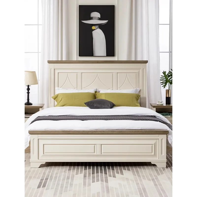 Pure solid wood bed simple flat bed French cream wind white Mediterranean master bedroom furniture high box storage bed
Pure solid wood bed simple flat bed French cream wind white Mediterranean master bedroom furniture high box storage bed