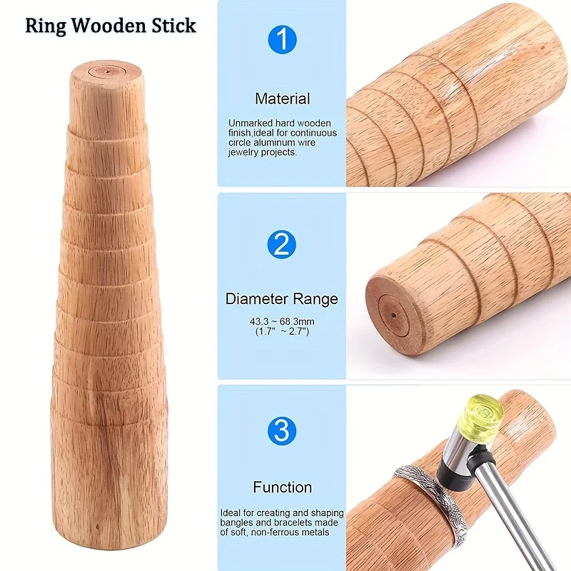 High-Quality Stepped Bracelet Mandrel for Jewelry Making Round Compressed Wooden Shaping Tool with Measuring Steps Supplies
High-Quality Stepped Bracelet Mandrel for Jewelry Making Round Compressed Wooden Shaping Tool with Measuring Steps Supplies