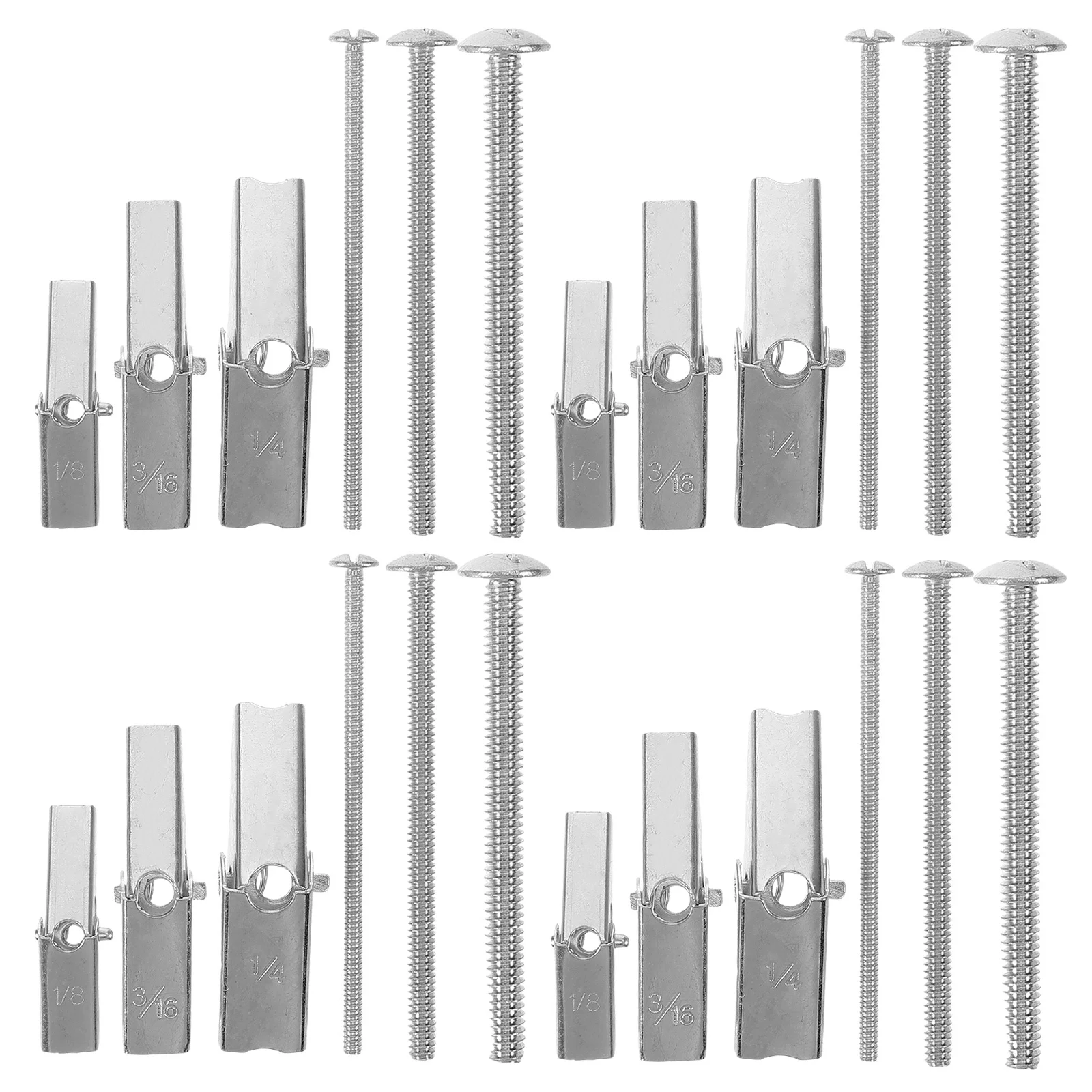 24Pcs Iron Spring Toggle Bolts Umbrella Shape Drywall Anchors Heavy Duty Hollow Walls Hanging Shelves Mirrors Frames
24Pcs Iron Spring Toggle Bolts Umbrella Shape Drywall Anchors Heavy Duty Hollow Walls Hanging Shelves Mirrors Frames