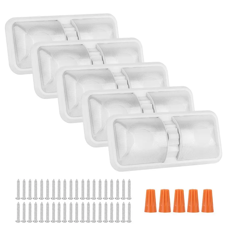12V Led RV Ceiling 1100 Lumen Double Dome Light RV Interior Lighting Fixture with ON Off Switch for RV Trailer Camper Truck Van
12V Led RV Ceiling 1100 Lumen Double Dome Light RV Interior Lighting Fixture with ON Off Switch for RV Trailer Camper Truck Van