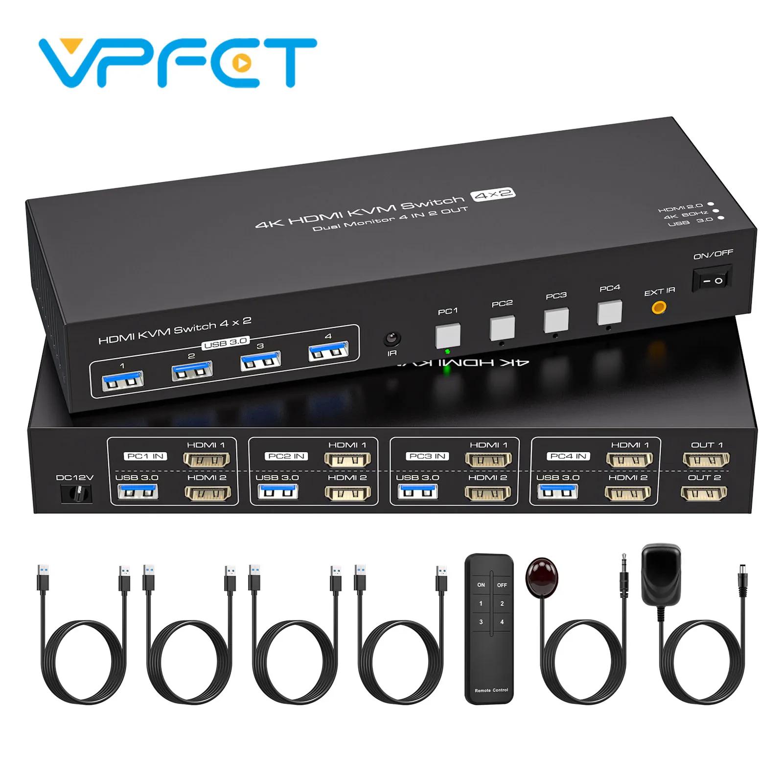 KVM-переключатель Кабель HDMI 2.0 Разрешение 4K при 60 Гц 4 компьютера 2 монитора KVM-переключатель Поддержка HDCP 1.4 USB 3.0 Устройства Компьютерные устройства
KVM-переключатель Кабель HDMI 2.0 Разрешение 4K при 60 Гц 4 компьютера 2 монитора KVM-переключатель Поддержка HDCP 1.4 USB 3.0 Устройства Компьютерные устройства
