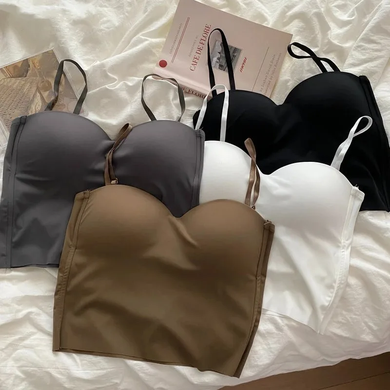 Seamless Camisole for Women Fitness Crop Tops Summer Thin Elegant Sexy All-match Casual One-piece Ice Silk Underwear Tanks Top
Seamless Camisole for Women Fitness Crop Tops Summer Thin Elegant Sexy All-match Casual One-piece Ice Silk Underwear Tanks Top
