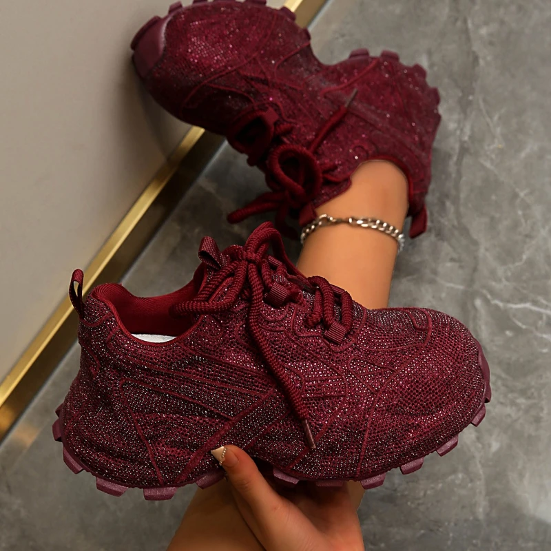 High-quality Platform Lace-up Diamond-studded Stylish, Comfortable, Anti-slip, Breathable Sports and Casual Women's Single Shoes
High-quality Platform Lace-up Diamond-studded Stylish, Comfortable, Anti-slip, Breathable Sports and Casual Women's Single Shoes