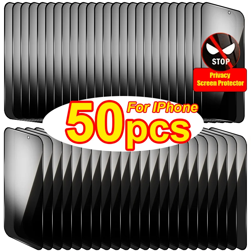 50pcs Anti-Spy Tempered Glass for iPhone 16 15/14/13/12/11 Pro Max Full Coverage Anti-Drop & Scratch Privacy Screen Protector
50pcs Anti-Spy Tempered Glass for iPhone 16 15/14/13/12/11 Pro Max Full Coverage Anti-Drop & Scratch Privacy Screen Protector