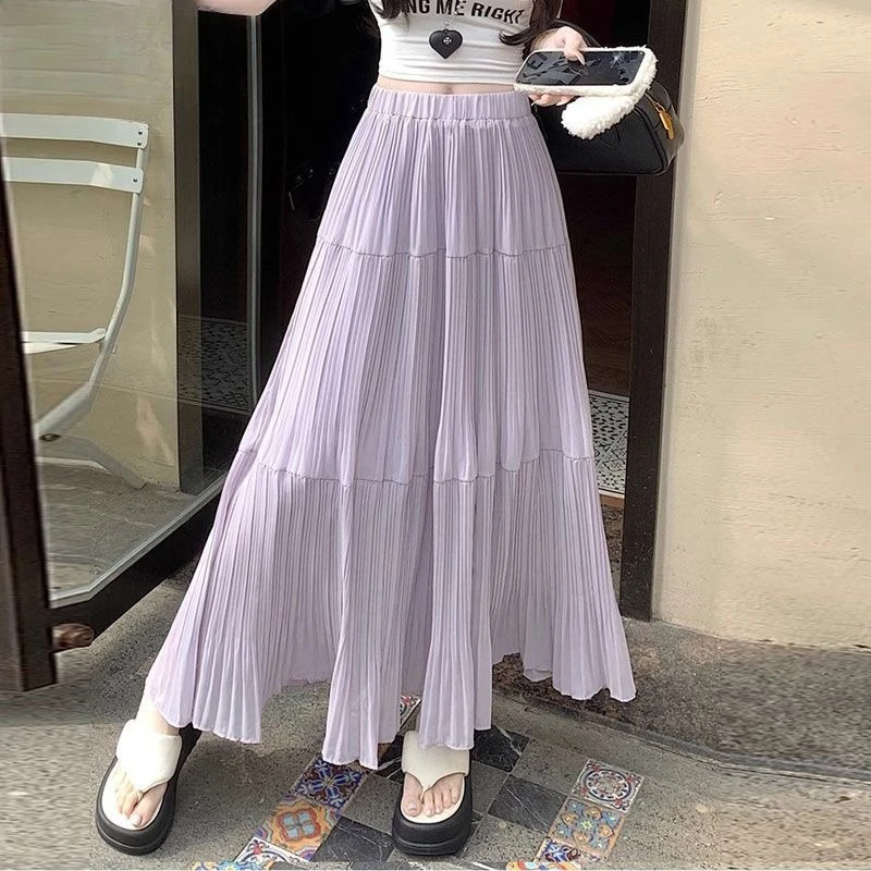Women 2026 Solid Color Chiffon Skirt Female Summer Drape Loose Long Cake Skirts Ladies High Waist Thin A-line Skirts U130
Women 2026 Solid Color Chiffon Skirt Female Summer Drape Loose Long Cake Skirts Ladies High Waist Thin A-line Skirts U130