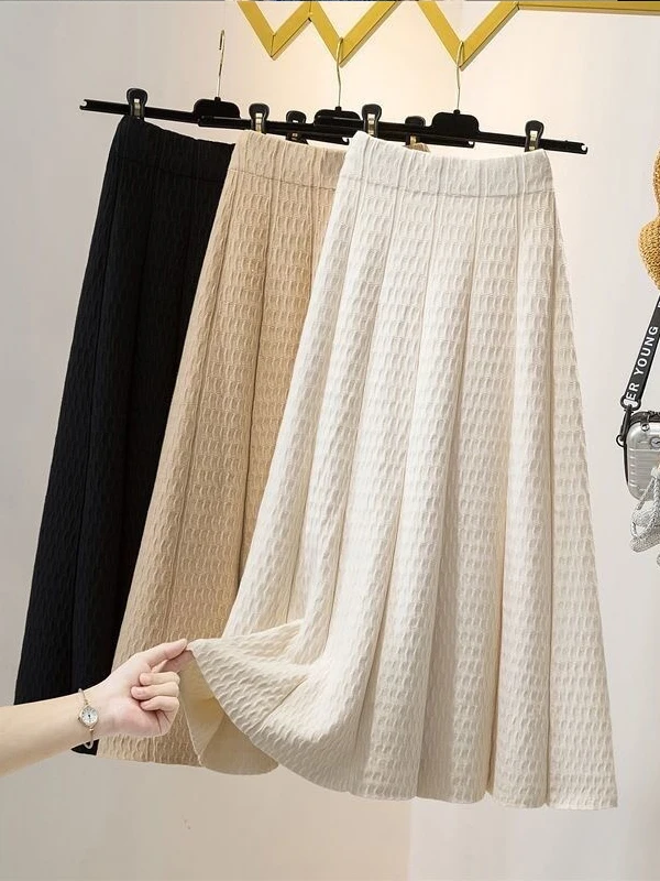 High Waist A-Line Knitted Skirt Women's Autumn Winter New Style Slimming Casual Pure Color Polyester Fiber Skirt
High Waist A-Line Knitted Skirt Women's Autumn Winter New Style Slimming Casual Pure Color Polyester Fiber Skirt