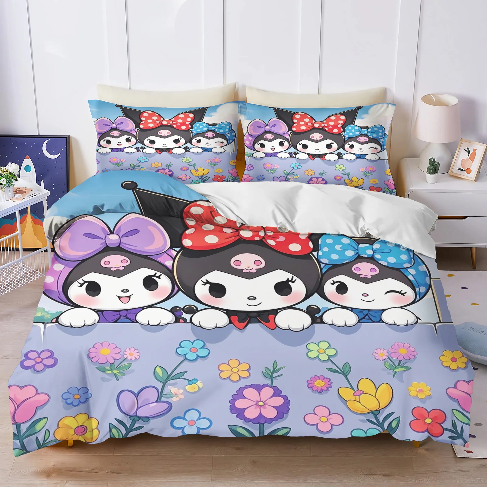 Sanrio Series Kuromi Duvet Bedding Set for Children King Size Luxury Cover 100% Polyester 3-Piece Christmas Gifts Home Decor
Sanrio Series Kuromi Duvet Bedding Set for Children King Size Luxury Cover 100% Polyester 3-Piece Christmas Gifts Home Decor