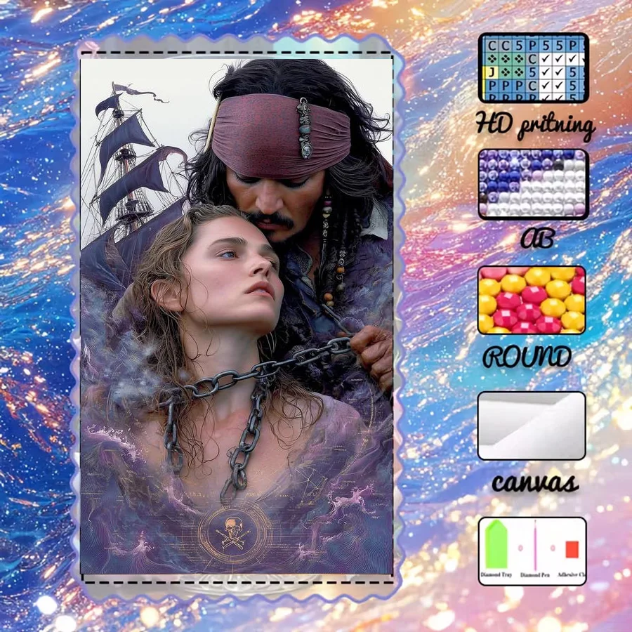 1 piece - 5D-DIY - Flocking cloth - Special drill bit - Diamond painting set - Pirate, chain - Mosaic - Diamond art
1 piece - 5D-DIY - Flocking cloth - Special drill bit - Diamond painting set - Pirate, chain - Mosaic - Diamond art