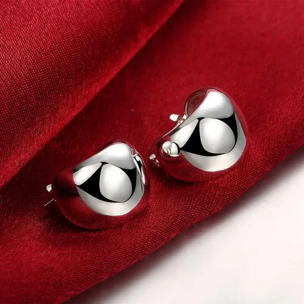 Charm 925 Sterling Silver Earring Fashion Smooth Round Earrings For Women Birthday Gifts Classic Jewelry
Charm 925 Sterling Silver Earring Fashion Smooth Round Earrings For Women Birthday Gifts Classic Jewelry