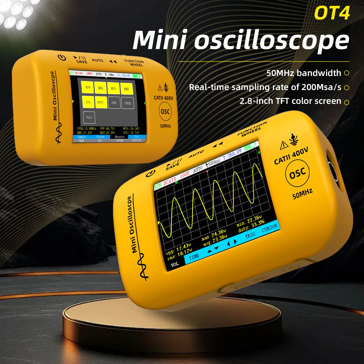 BSIDE OT4 Portable Oscilloscope 50MHz 200MSa/s Digital Signal Generator Sampling Rate Electronics Repair Tool Graphic Tester
BSIDE OT4 Portable Oscilloscope 50MHz 200MSa/s Digital Signal Generator Sampling Rate Electronics Repair Tool Graphic Tester