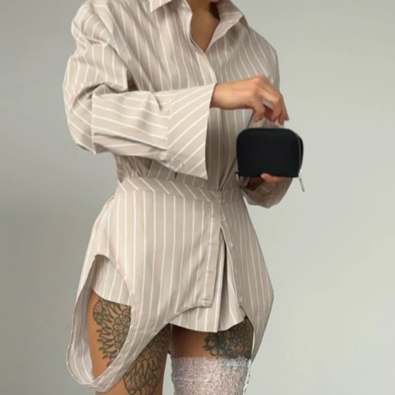 Summer Loose Stripe Print Women's Blouse 2026 Fashion Lapel Long Sleeve Lady Shirt Elegant Girdle Top 2 Pieces Female
Summer Loose Stripe Print Women's Blouse 2026 Fashion Lapel Long Sleeve Lady Shirt Elegant Girdle Top 2 Pieces Female