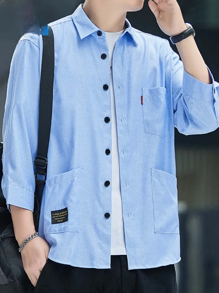 Paul Men's Summer New Seven-Sve Ice Silk Breathable Thin Casual irt Stand Fit Cotton 00% Youth Faion
Paul Men's Summer New Seven-Sve Ice Silk Breathable Thin Casual irt Stand Fit Cotton 00% Youth Faion