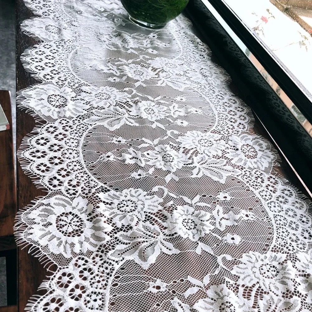 White Lace Table Runner Premium Tablecloth For Wedding Party Home Dining Room Decor Vintage Elegant Eyelash Lace Cover 
White Lace Table Runner Premium Tablecloth For Wedding Party Home Dining Room Decor Vintage Elegant Eyelash Lace Cover