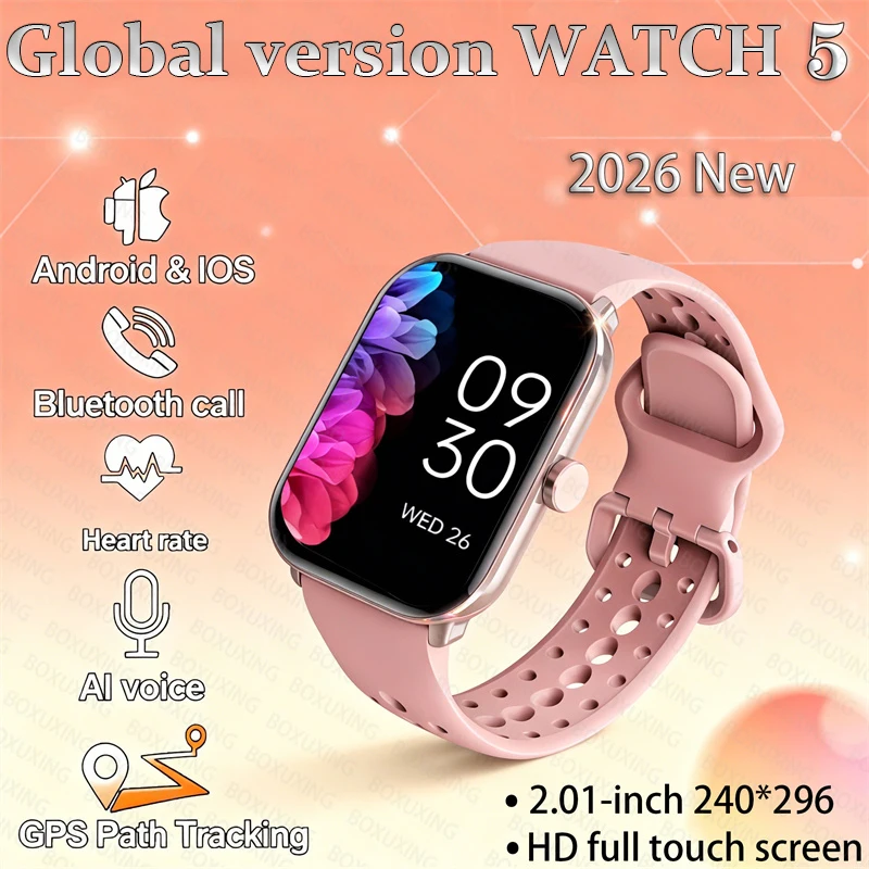 BOXUXING Global Version Watch 5 Men Women HD AMOLED Screen Heart Rate Bluetooth Call GPS Track Waterproof Sports Smart Watch
BOXUXING Global Version Watch 5 Men Women HD AMOLED Screen Heart Rate Bluetooth Call GPS Track Waterproof Sports Smart Watch