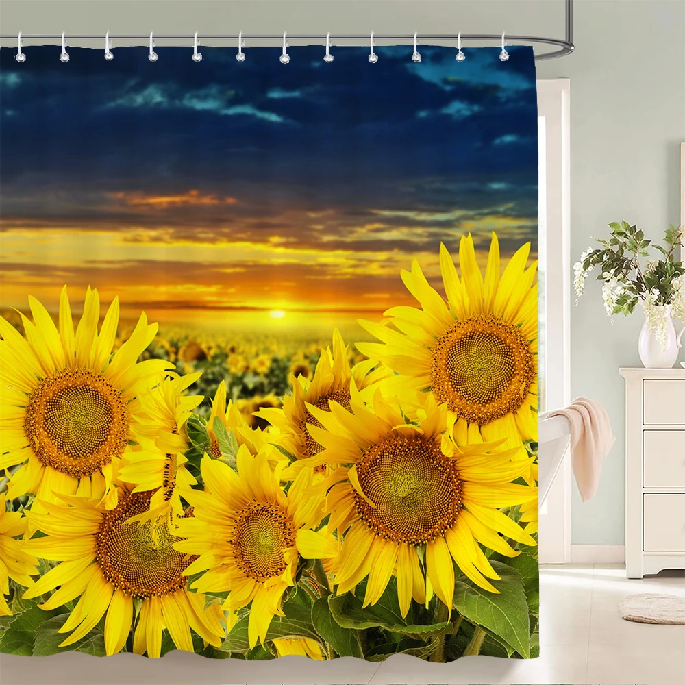Sunflower Fresh Flowers Pattern Shower Curtain Bathroom Waterproof 3d Printing Bath Curtain With Hooks 180*180cm Polyester Cloth
Sunflower Fresh Flowers Pattern Shower Curtain Bathroom Waterproof 3d Printing Bath Curtain With Hooks 180*180cm Polyester Cloth