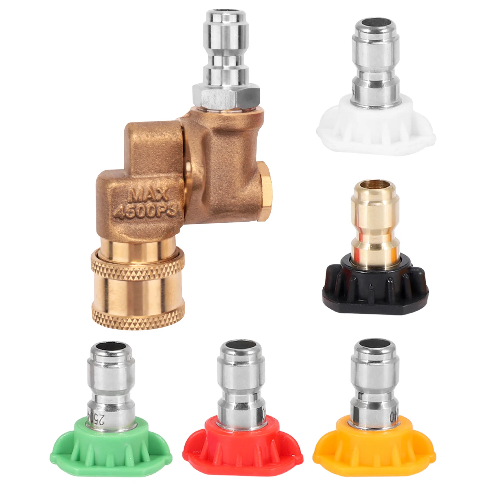 Car Washer High Pressure Washer Nozzle Tips Wand Pivot Coupler Power Spray Kit 4500 Pivot Coupler with Nozzle Tips
Car Washer High Pressure Washer Nozzle Tips Wand Pivot Coupler Power Spray Kit 4500 Pivot Coupler with Nozzle Tips