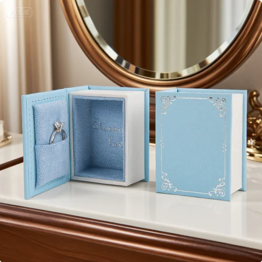 1PC Earrings Jewelry Gift Case Accessorie Book-shaped Ring Box With Suede Fabric Lining Creative Flip Lid Magnetic Ring Holder
1PC Earrings Jewelry Gift Case Accessorie Book-shaped Ring Box With Suede Fabric Lining Creative Flip Lid Magnetic Ring Holder