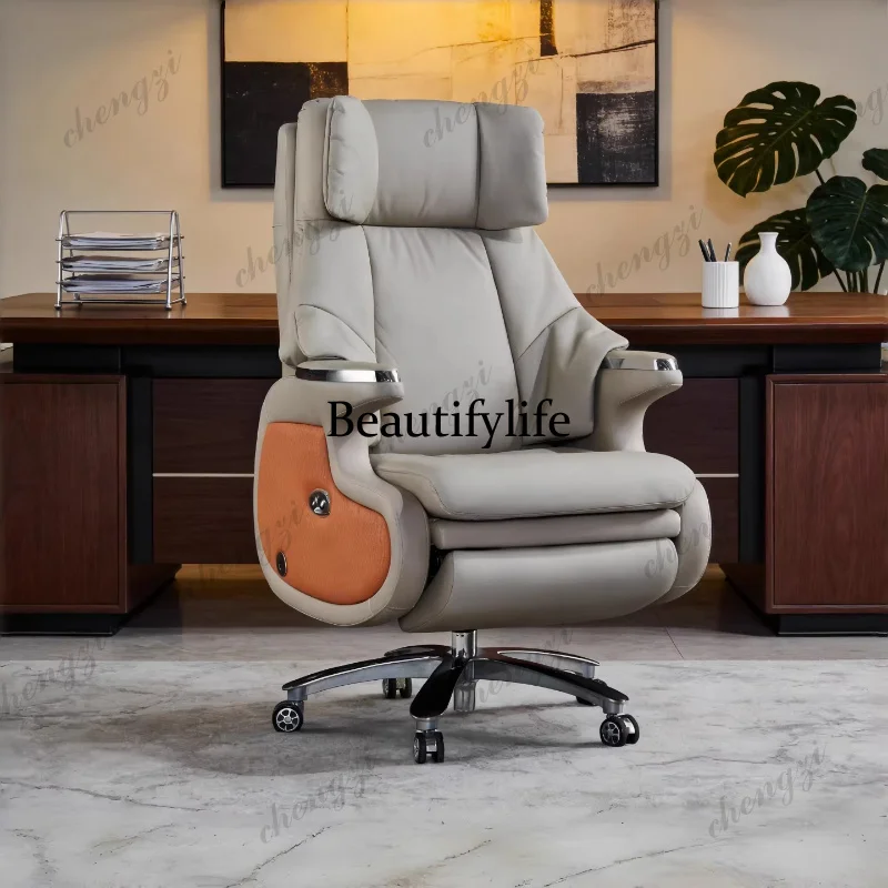 Electric Genuine Leather Executive Chair Neck Roller Massage - Luxury Office Desk Chair for Home and Business Furniture
Electric Genuine Leather Executive Chair Neck Roller Massage - Luxury Office Desk Chair for Home and Business Furniture