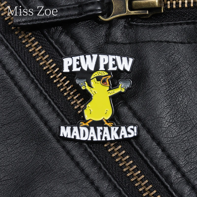 Pew Duck Madafakas Enamel Pin Creative Duck Killer Animals Brooch Lapel Backpack Badge Jewelry Decoration Gifts For Kid Friends
Pew Duck Madafakas Enamel Pin Creative Duck Killer Animals Brooch Lapel Backpack Badge Jewelry Decoration Gifts For Kid Friends