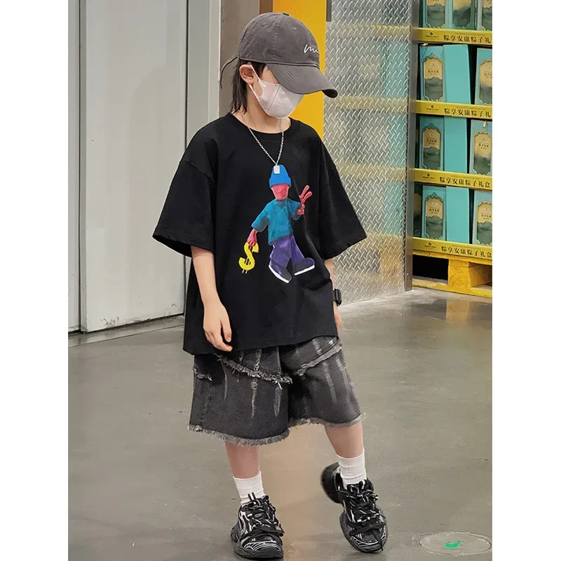 Детская одежда футболка с коротким рукавом для мальчиков Новинка Лето 2024 детский летний топ для детей среднего возраста модная летняя футболка
Детская одежда футболка с коротким рукавом для мальчиков Новинка Лето 2024 детский летний топ для детей среднего возраста модная летняя футболка