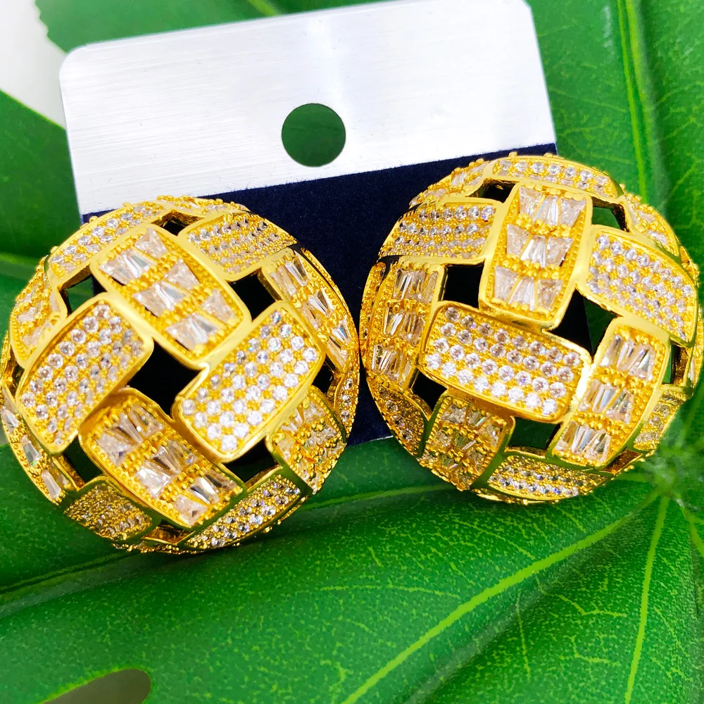 Missvikki Luxury Skeleton Golden Stud Earrings Trendy Shiny CZ Indian Earrings for women Wedding Engagement Party JEWELRY GIFT 
Missvikki Luxury Skeleton Golden Stud Earrings Trendy Shiny CZ Indian Earrings for women Wedding Engagement Party JEWELRY GIFT