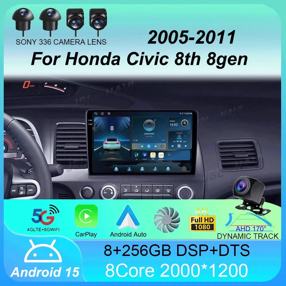 Car stereo radio Android 15 For Honda Civic 8th 8gen 2005 2006 2007 2008 2009 2010 2011 multimedia wireless carplay android auto
Car stereo radio Android 15 For Honda Civic 8th 8gen 2005 2006 2007 2008 2009 2010 2011 multimedia wireless carplay android auto