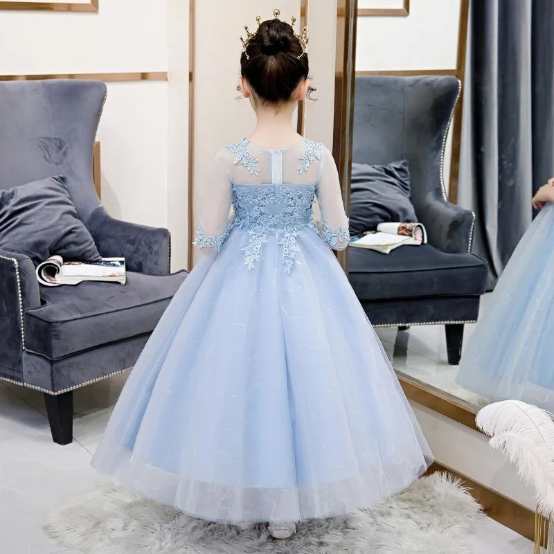 Princess Flower Girls Dress Children For Summer Piano Costumes 2023 New O-Neck Half Sleeve Embroidery Ankle-Length Kids Clothes
Princess Flower Girls Dress Children For Summer Piano Costumes 2023 New O-Neck Half Sleeve Embroidery Ankle-Length Kids Clothes