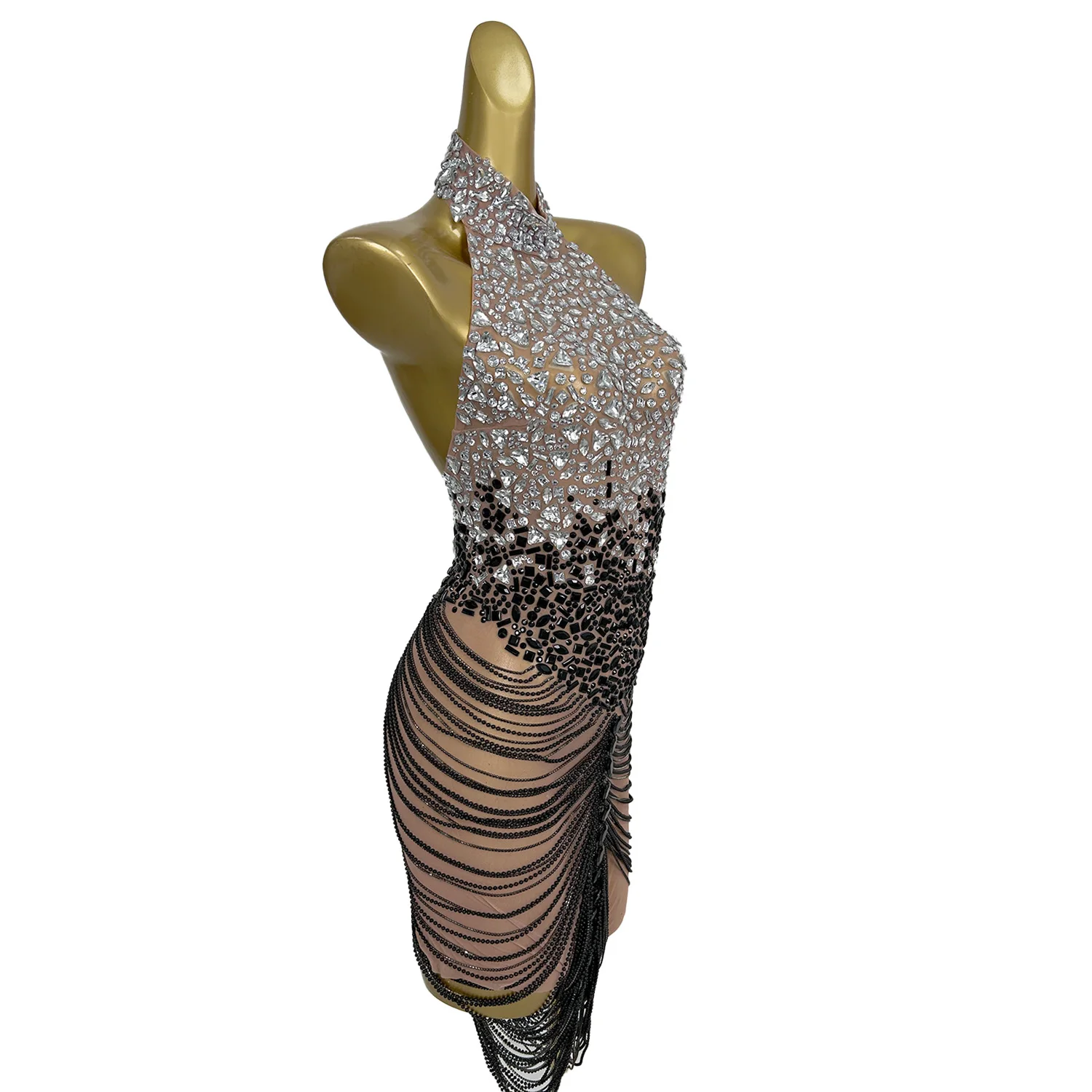 Huoyanyao Sparkly Crystals See Through Mesh Mini Dress Elegant High-end Evening Party Sexy Outfit Tight Short Dress High-quality
Huoyanyao Sparkly Crystals See Through Mesh Mini Dress Elegant High-end Evening Party Sexy Outfit Tight Short Dress High-quality
