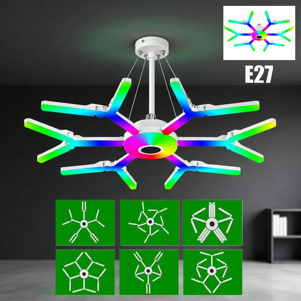 Smart LED Light Bulbs E27 100W RGB LED Ceiling Lamp With Bluetooth Speaker Deformable Screw E27 For Indoor Workshop Garage Light
Smart LED Light Bulbs E27 100W RGB LED Ceiling Lamp With Bluetooth Speaker Deformable Screw E27 For Indoor Workshop Garage Light