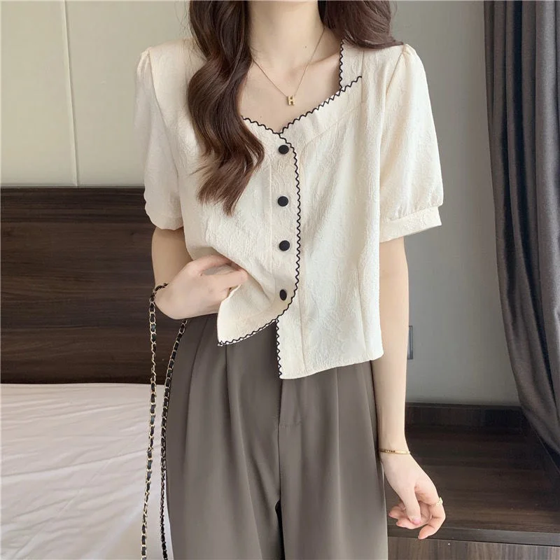 Square Neck Sleeve Shirt Women's Summer Design Top Vintage Clothes for Women Tops Shirts Blouses
Square Neck Sleeve Shirt Women's Summer Design Top Vintage Clothes for Women Tops Shirts Blouses