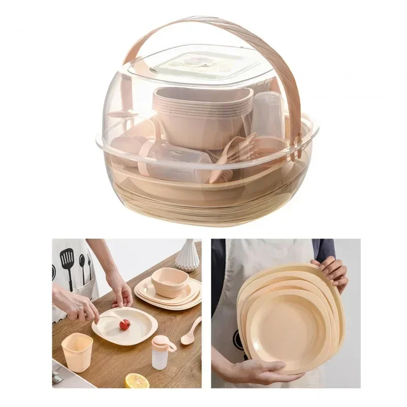 Outdoor Portable Cutlery Plastic 48-Piece Camping Cutlery Picnic Set Lunch Box Dinner Set Plates and Dinnerware Dishes Set
Outdoor Portable Cutlery Plastic 48-Piece Camping Cutlery Picnic Set Lunch Box Dinner Set Plates and Dinnerware Dishes Set