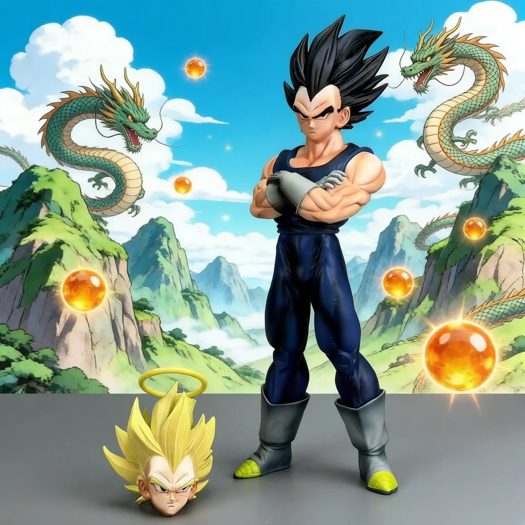 For Fans Collector Dragon Ball Z Vegeta Action Figure Dual Head Sculpt Super Saiyan Halo Arms Crossed Anime Desktop Case Model
For Fans Collector Dragon Ball Z Vegeta Action Figure Dual Head Sculpt Super Saiyan Halo Arms Crossed Anime Desktop Case Model