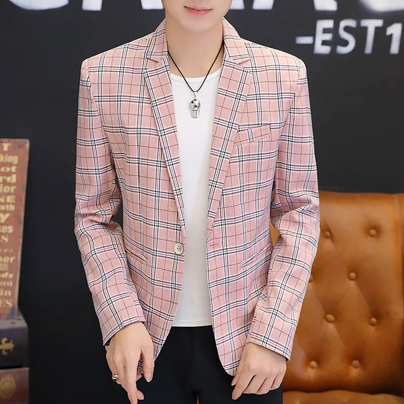 High Quality Blazer Men's Plaid Italian Style Premium Simple Elegant Fashion Business Casual Groomsmen Gentleman Slim Fit Jacket
High Quality Blazer Men's Plaid Italian Style Premium Simple Elegant Fashion Business Casual Groomsmen Gentleman Slim Fit Jacket