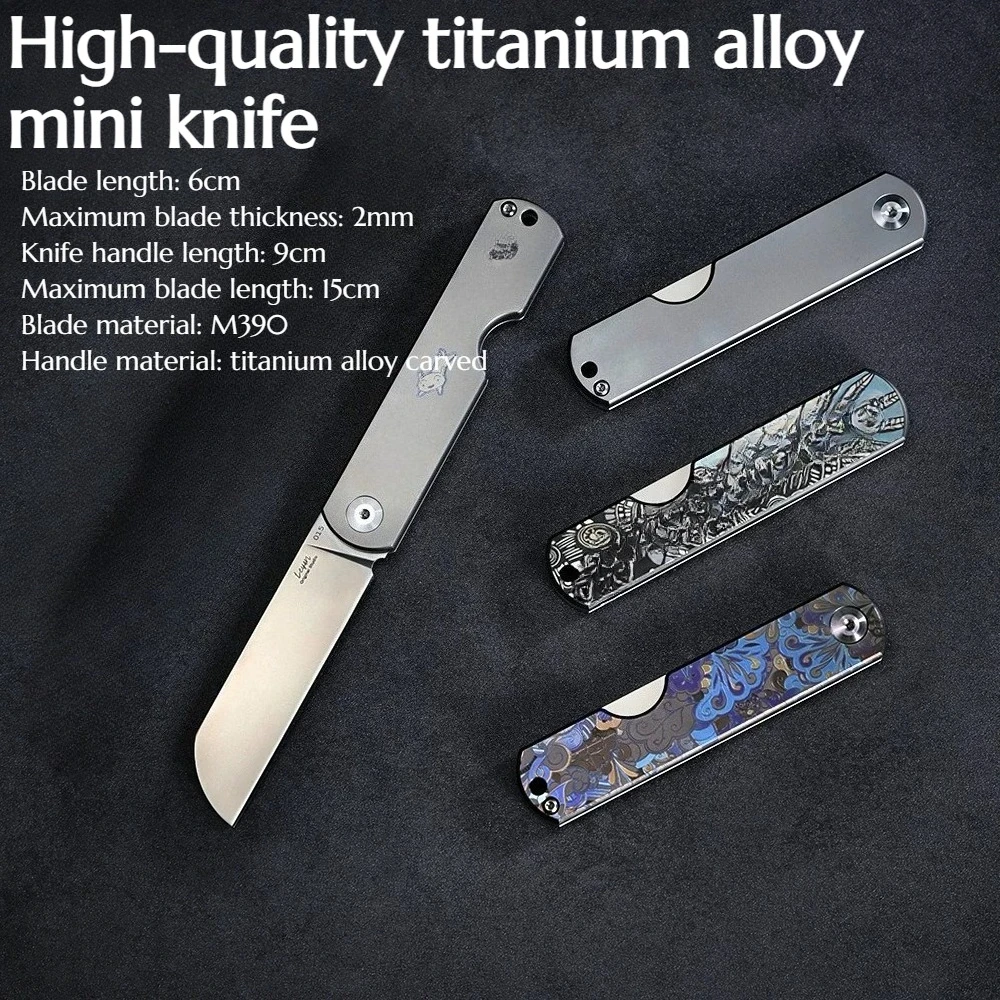 NEW High Quality Titanium Alloy Carving Handle Mini Cutting Tool M390 Blade Powder Steel High Rust Proof Multifunctional Tool
NEW High Quality Titanium Alloy Carving Handle Mini Cutting Tool M390 Blade Powder Steel High Rust Proof Multifunctional Tool