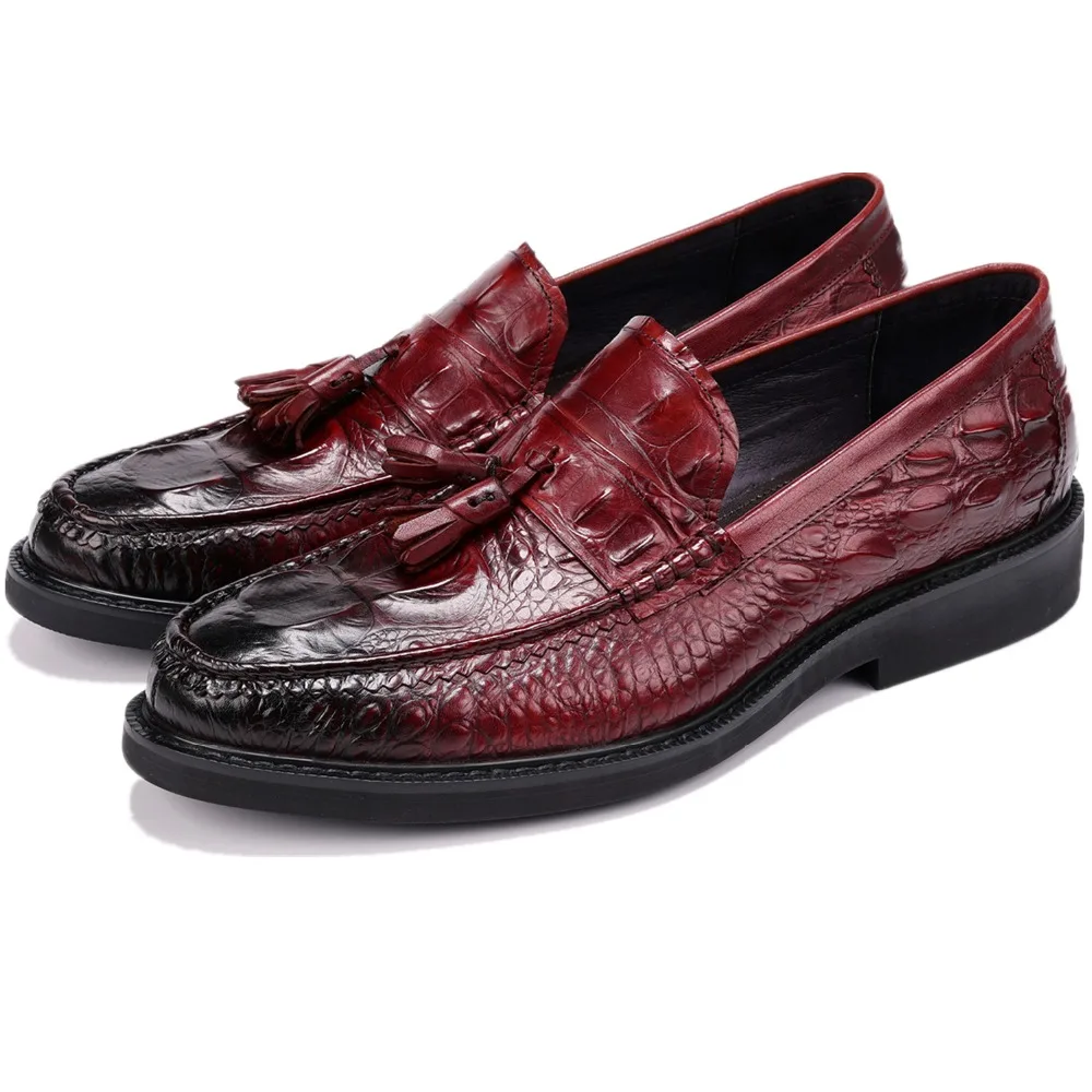 Crocodile Grain Prom Shoes Mens Dress Shoes Genuine Leather Party Shoes Male Formal Wedding Groom Shoes With Tassel
Crocodile Grain Prom Shoes Mens Dress Shoes Genuine Leather Party Shoes Male Formal Wedding Groom Shoes With Tassel