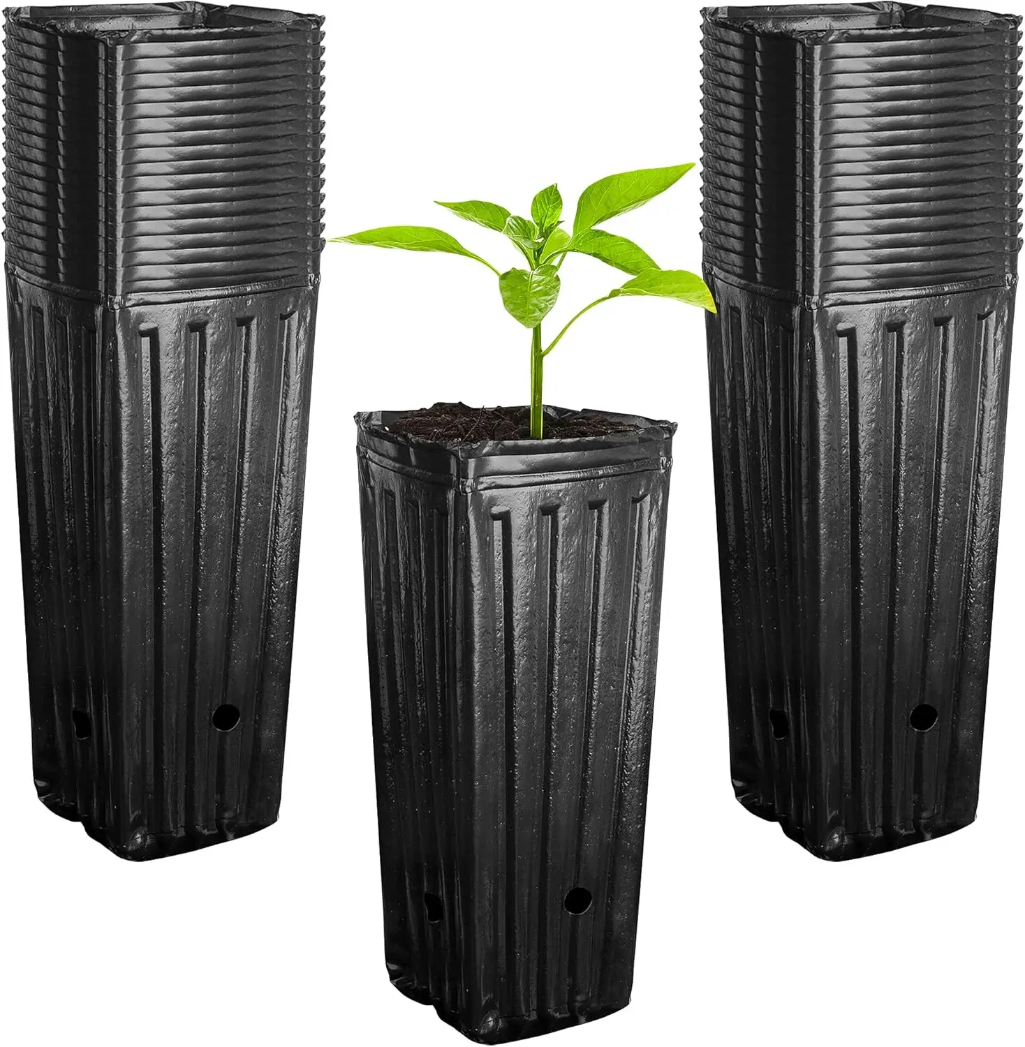 50pcs Black Deep Plant Nursery Pots, 11.8" Tall Tree Containers with Drainage Holes for Indoor Outdoor Gardening
50pcs Black Deep Plant Nursery Pots, 11.8" Tall Tree Containers with Drainage Holes for Indoor Outdoor Gardening