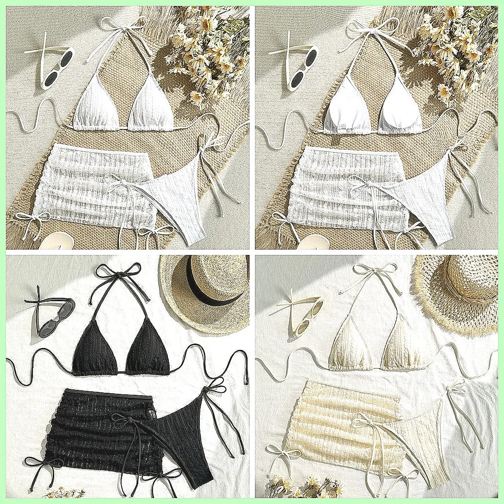 Sexy Brazilian Bikini Set 3-Piece Lace Swimsuit for Women, Beach Bathing Suits
Sexy Brazilian Bikini Set 3-Piece Lace Swimsuit for Women, Beach Bathing Suits