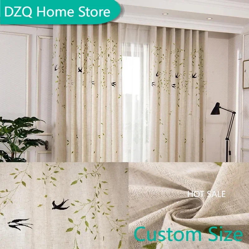 Nordic Semi-blackout Curtains for Living Room Bedroom, Fresh Willow Branches and Swallow Embroidery Soft Flax Window Drapes
Nordic Semi-blackout Curtains for Living Room Bedroom, Fresh Willow Branches and Swallow Embroidery Soft Flax Window Drapes