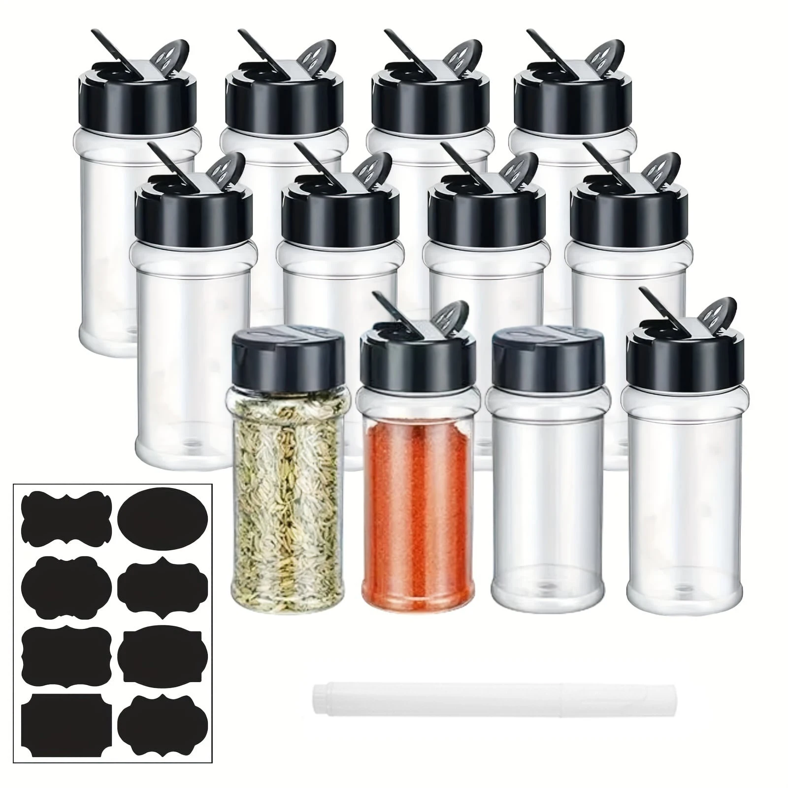 100ml plastic spice jar with shaker lid Label and pens seasoning container 3.5oz spice container with black lid seasoning jar fo
100ml plastic spice jar with shaker lid Label and pens seasoning container 3.5oz spice container with black lid seasoning jar fo