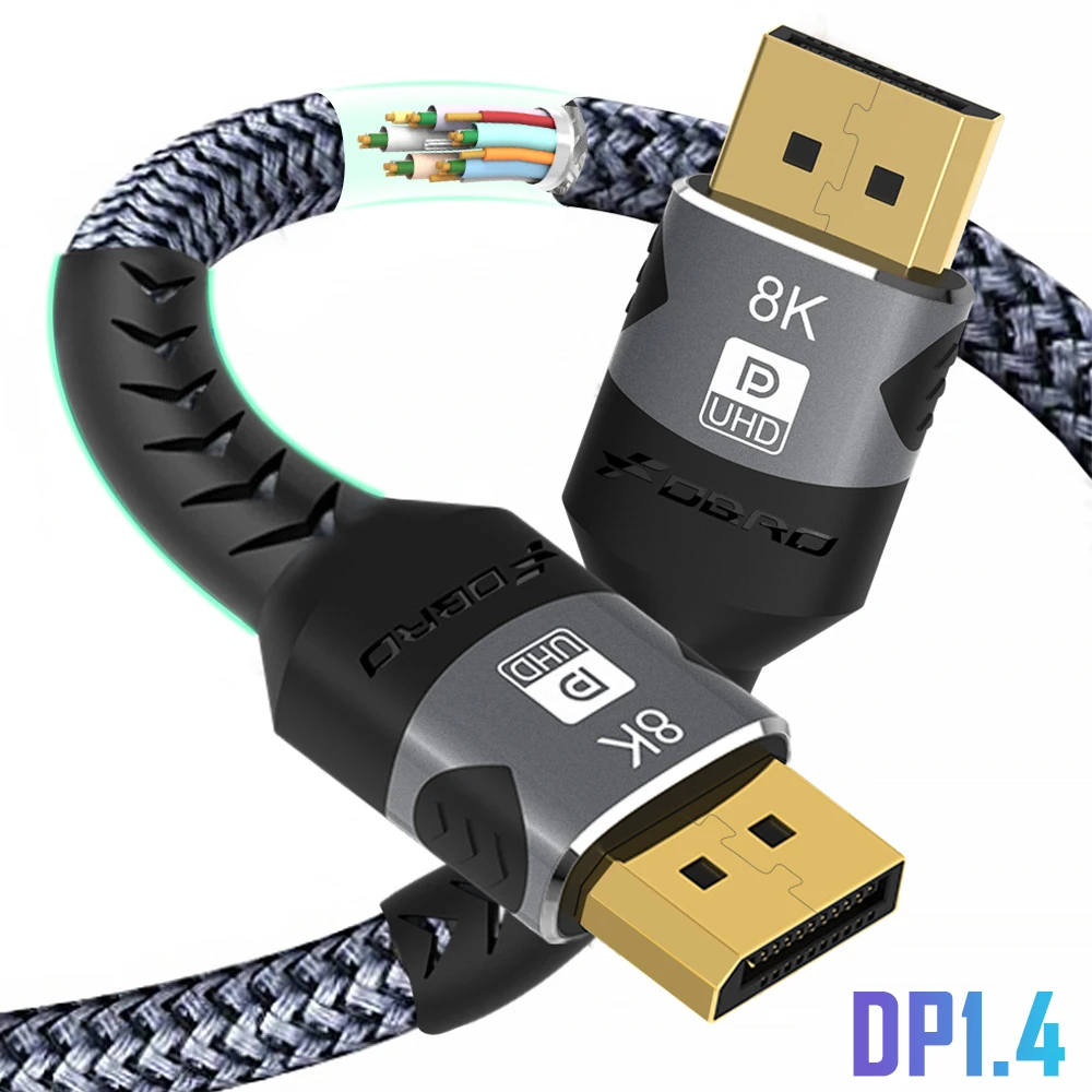 8K 60Hz DP To DP Displayport Cable Video Audio Game Cables 4K 144Hz Display Port 2.0 Adapter For TV PC Laptop Monitor
8K 60Hz DP To DP Displayport Cable Video Audio Game Cables 4K 144Hz Display Port 2.0 Adapter For TV PC Laptop Monitor